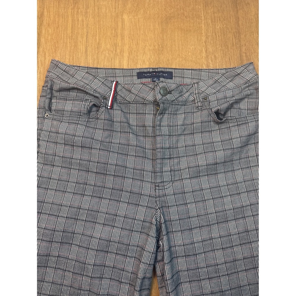 Tommy Hilfiger Plaid Ankle Pants Womens 10 Grey Excellent Slim Leg Trousers - Picture 3 of 10